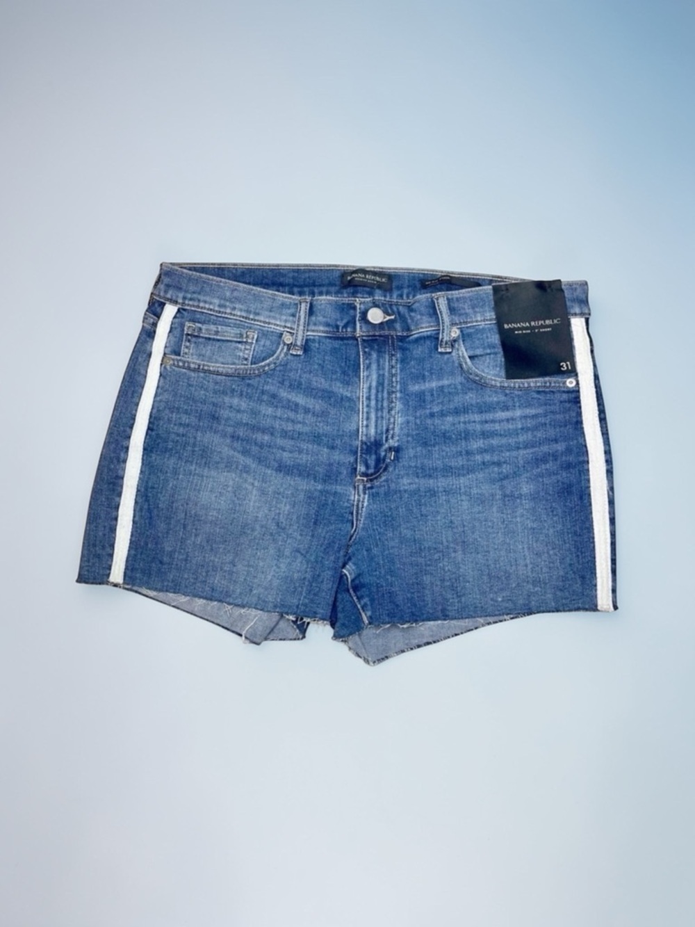 Banana Republic Raw Hem Distressed Jean Shorts Denim Stretch NWT